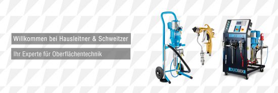 Hausleitner & Schweitzer Airless – Aircombi Farbspritzgeräte, Airless Hochdruckgeräte, Automatik Spritzpistolen, Handspritzpistolen, Injektionsanlagen, Geräte für die Klebstoffverarbeitung, Förderpumpen, 2K und 3K Dosiermaschinen, Signier- und Markierprodukte, Elektro-Airless Geräte, Absaugwände, Druckbehälter, Elektrostatikgeräte, Ionisationstechnik, Airmix-Geräte, Diverses Zubehör, Filtertechnik, Lüftungsfilter, Deckenfilter, Filermatten, Taschenfilter, Paintblock, Paintgrid, Paintstop, Lackieranlagen, Sondermaschinenbau, Lackierroboter, Lackierautomaten, Lackversorgungsanlagen, Automatische Elektrostatik-Lackieranlagen, Arbeitsschutz …