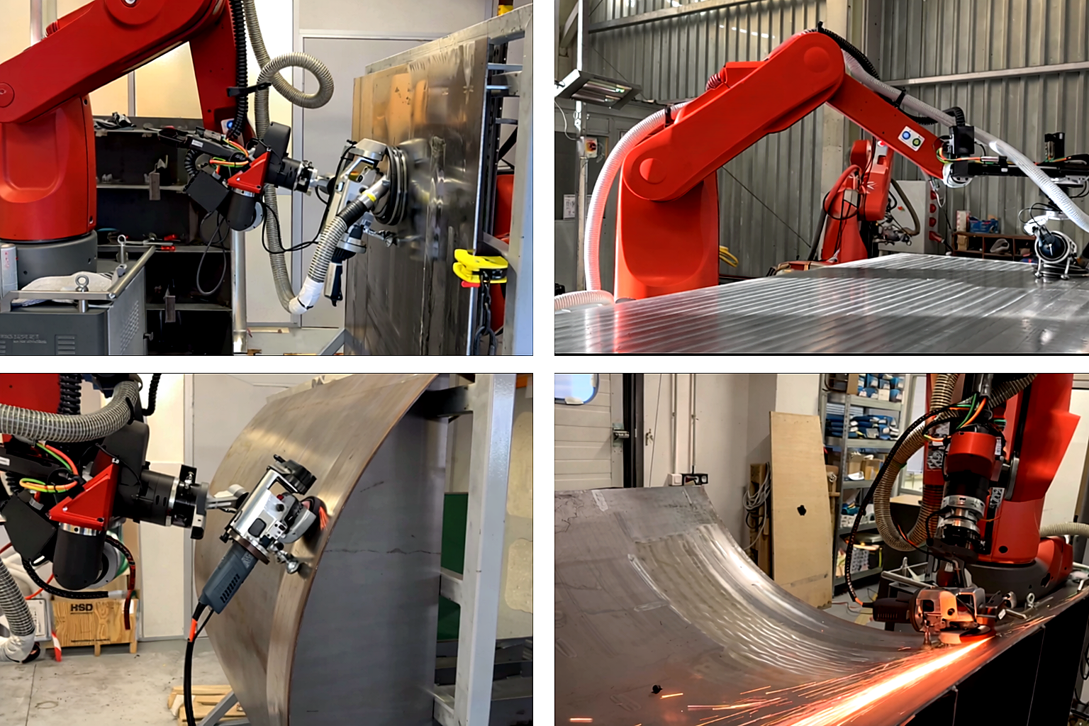 Schleif-CoBot bei Schleif- und Polierarbeiten an Metall- und Industriebauteilen