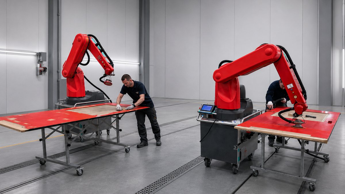 Schleifroboter / Schleif-CoBot für automatisiertes Schleifen in der Werkstatt